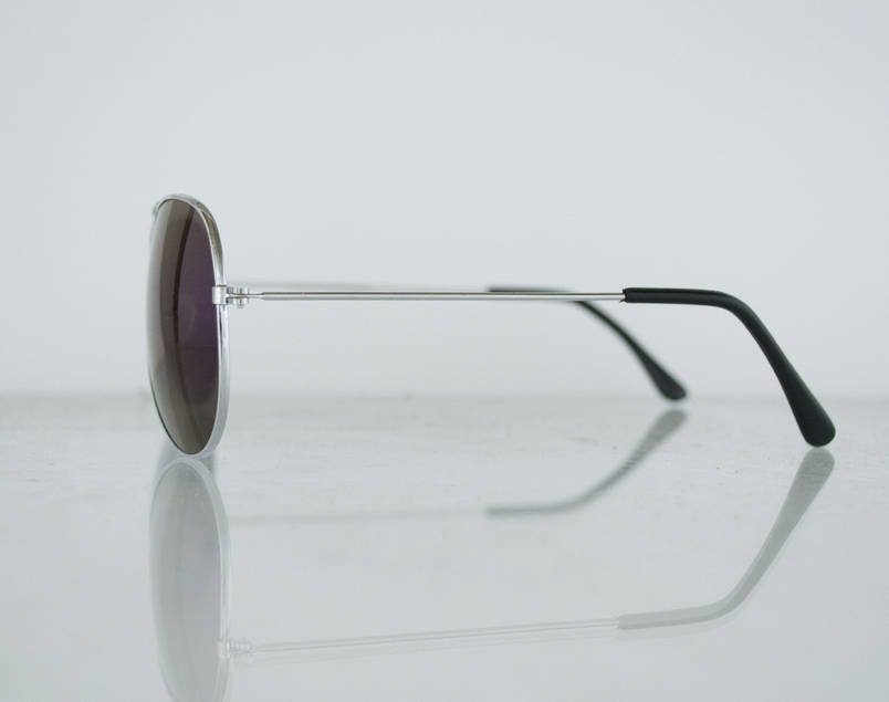 Окуляри унісекс сонцезахисні Aviator (Авіатор) дзеркальні — Срібні — 3008, фото 4