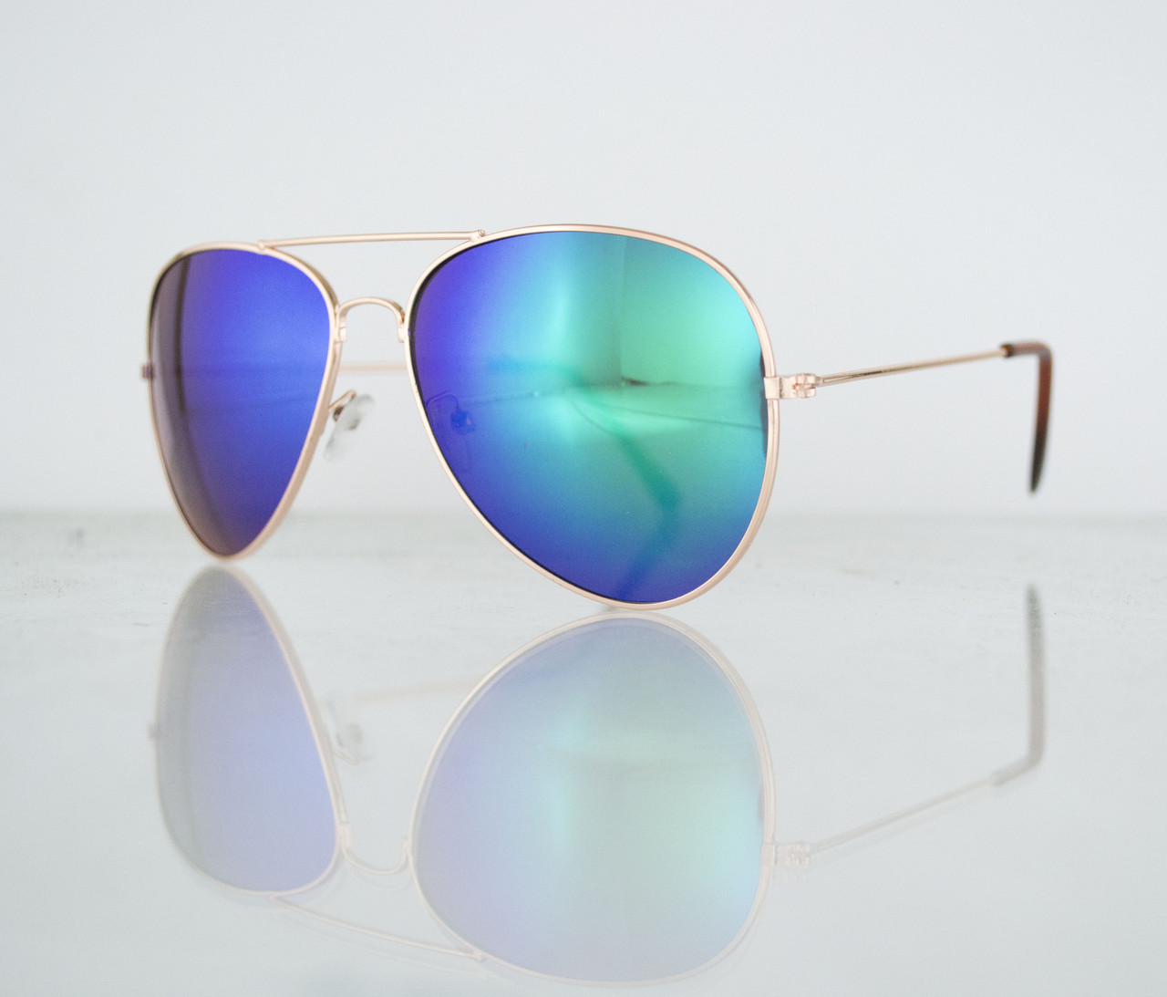 Окуляри унісекс сонцезахисні Aviator (Авіатор) дзеркальні — Золоті — 3010