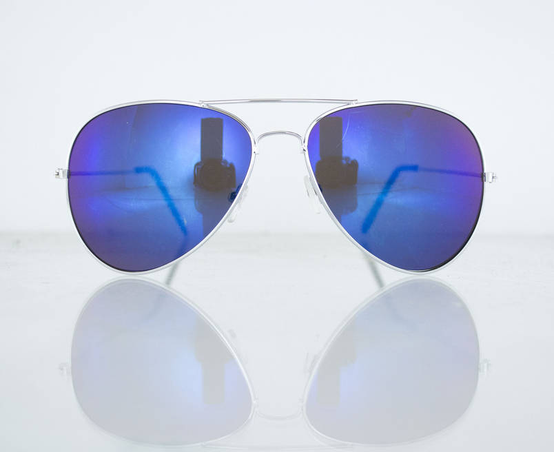 Окуляри унісекс сонцезахисні Aviator (Авіатор) дзеркальні — Срібні — 3010, фото 3