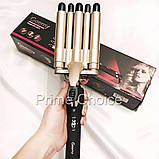 Плойка для волосся п'ять хвиль Geemy GM-2933. Щипці стайлер для укладки, завивки волосся з керамічним, фото 3