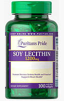 Puritan's Pride Soy Lecithin 1200 mg, Соевый лецитин (100 капс.)
