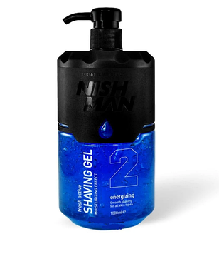 Гель для гоління Nishman № 2 Energizing Shaving Gel синій з дозатором, 1000 мл (10104011)
