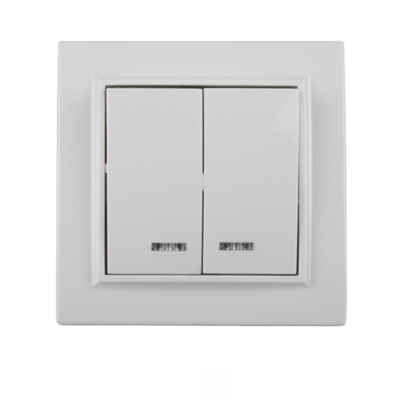 Вимикач 2-й з підсвіткою Enzo EH-2104 EH-2104