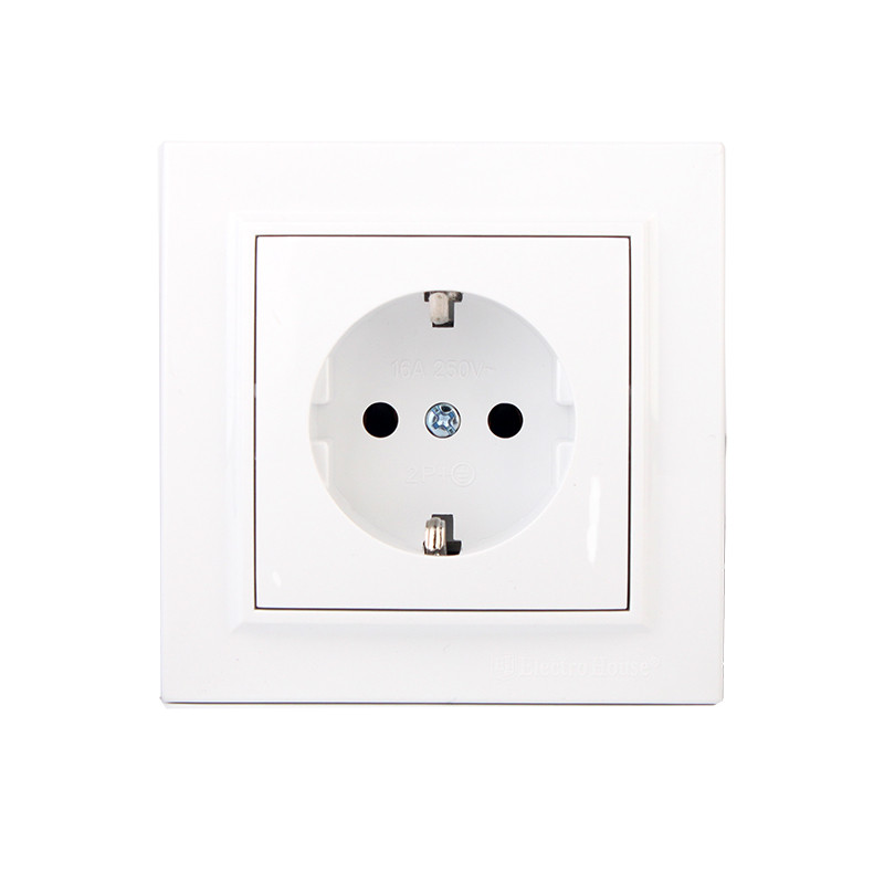 Розетка з заземленням термопластик Enzo EH-2109Р EH-2109P