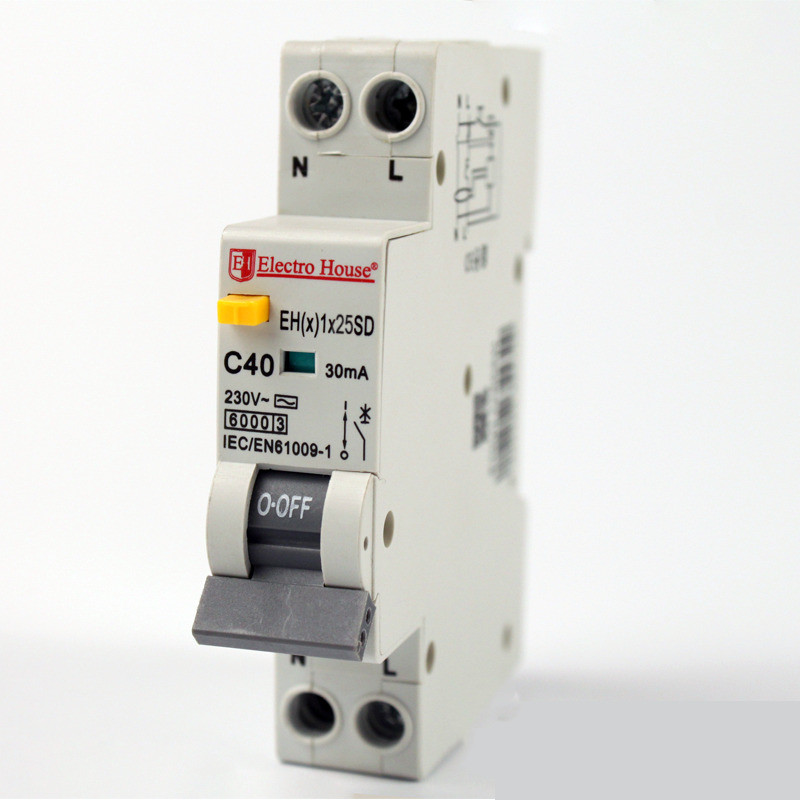 ДИФЕРЕН Автомат 25А 1P+N(1 модуль) 30mA 6kA 230-240V IP20 EH(x) 1x25SD