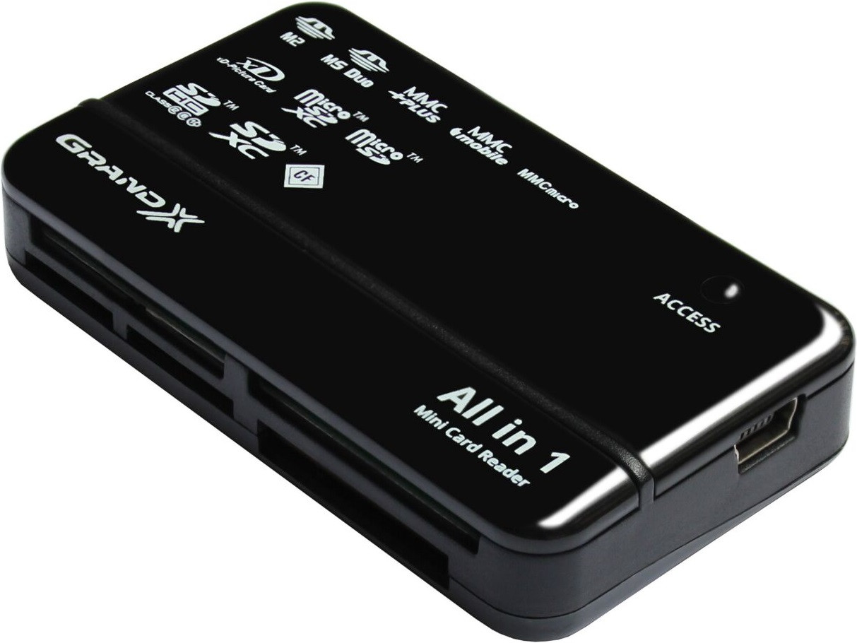 Картридер внешний Grand-X CRX05 All-in-One 64GB to 2TB SDXC (CRX05Black)