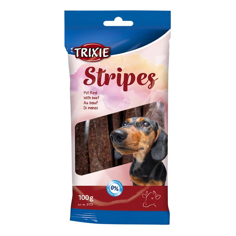 Ласощі для собак  Trixie "Stripes Light", яловичина 10 см 10 шт / 100гр, фото 1