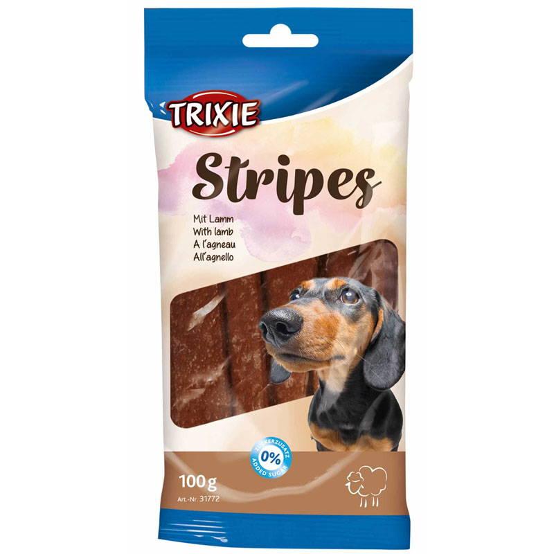 Ласощі для собак  Trixie "Stripes Light", ягня, 10 см 10 шт / 100гр, фото 1