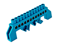 Шина универсальная изолированная «N» на DIN-рейку ШЛУ 6х9-12 синий TNSy5500461