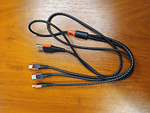 Кабель універсальний Fast Charge XS-013 3in1 Lighning+Micro+Type-C 1.2 m 2.4 A