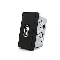 Механізм розетка USB з блоком живлення Livolo чорний (C7-1USB-12)