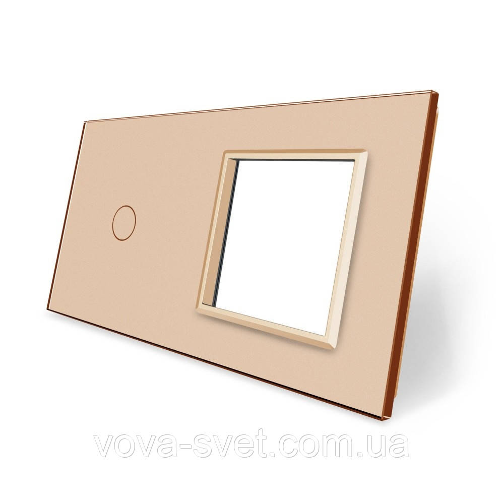 Сенсорная панель выключателя Livolo и розетки (1-0) золото стекло (VL-C7-C1/SR-13) - фото 1 - id-p816444206
