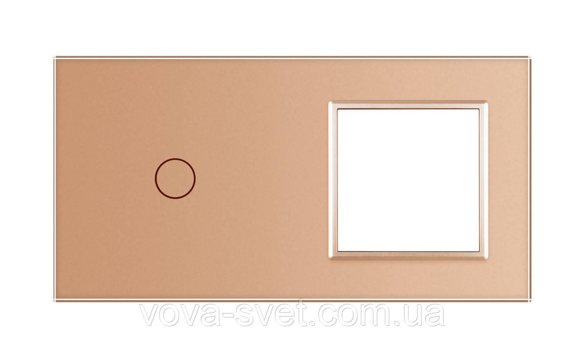 Сенсорная панель выключателя Livolo и розетки (1-0) золото стекло (VL-C7-C1/SR-13) - фото 2 - id-p816444206