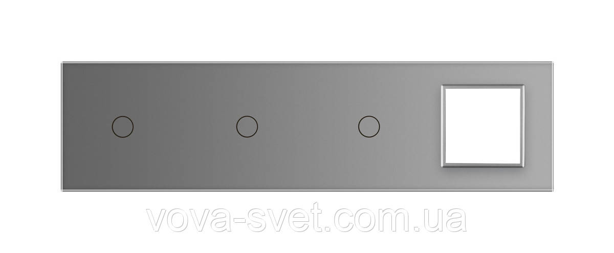 Сенсорная панель выключателя Livolo 3 канала и розетку (1-1-1-0) серый стекло (VL-C7-C1/C1/C1/SR-15) - фото 2 - id-p816444235