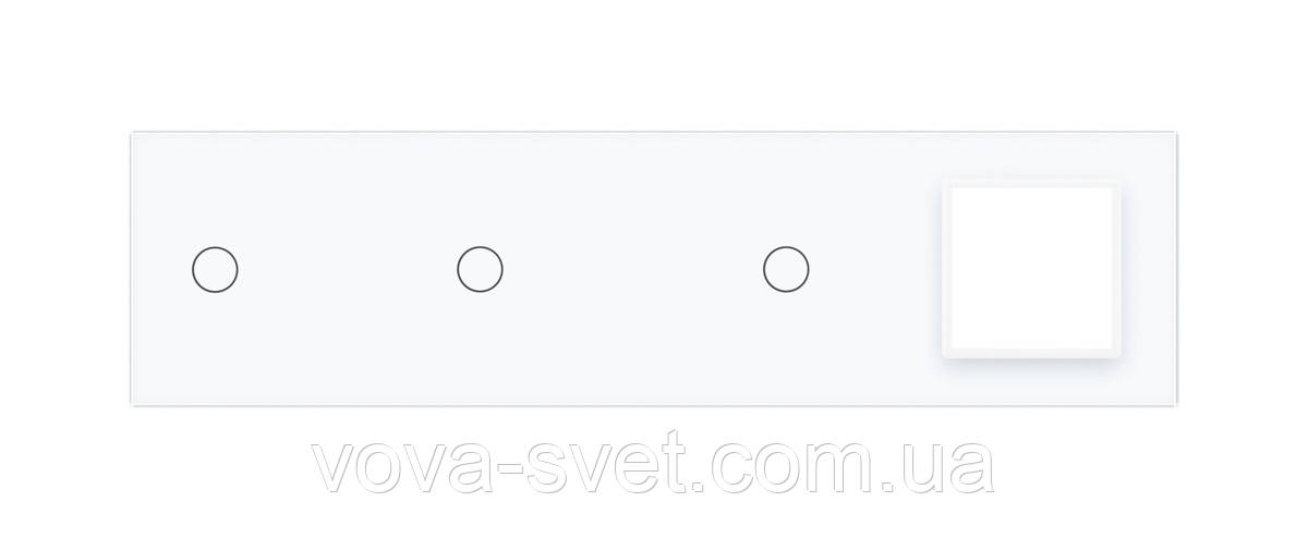Сенсорная панель выключателя Livolo 3 канала и розетку (1-1-1-0) белый стекло (VL-C7-C1/C1/C1/SR-11) - фото 2 - id-p816445285