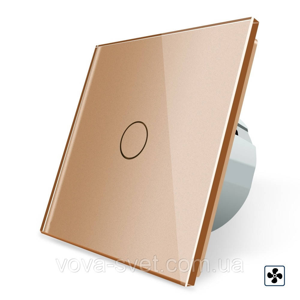 Сенсорний вимикач Livolo для витяжки з таймером і датчиком вологості золото скло (VL-C701IH-13)