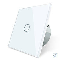 Сенсорний вимикач таймер Вимикач з реле часу Livolo білий скло (VL-C701T-11)