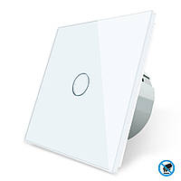 Безконтактний вимикач 1 сенсор Livolo білий скло (VL-C701-PRO-11)