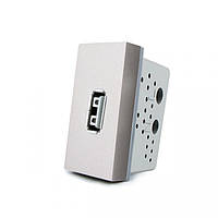 Механізм розетка USB з блоком живлення Livolo сірий (C7-1USB-15)