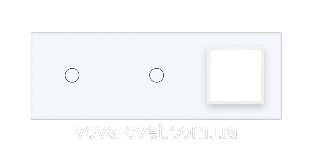 Сенсорная панель выключателя Livolo 2 канала и розетку (1-1-0) белый стекло (VL-C7-C1/C1/SR-11) - фото 2 - id-p816444227