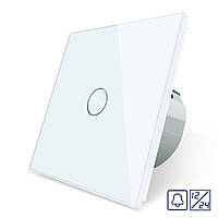 Сенсорна кнопка 1 сенсор 12/24V Livolo білий скло (VL-C701CH-11)