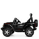 Дитячий електромобіль Джип M 4176 EBLR-2, Jeep Wrangler, колеса EVA, шкіряне сидіння, чорний, фото 8