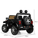 Дитячий електромобіль Джип M 4176 EBLR-2, Jeep Wrangler, колеса EVA, шкіряне сидіння, чорний, фото 10