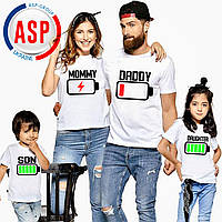 Футболки Family Look Фемили лук для всей семьи мама папа сын дочь с батарейками футболки детские от 1года