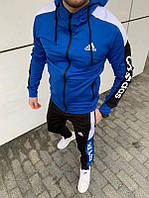 Синий мужской спортивный костюм Adidas. Мужской спортивный костюм Адидас синего цвета