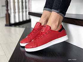 Жіночі кросівки Adidas Stan Smith шкіряні червоні