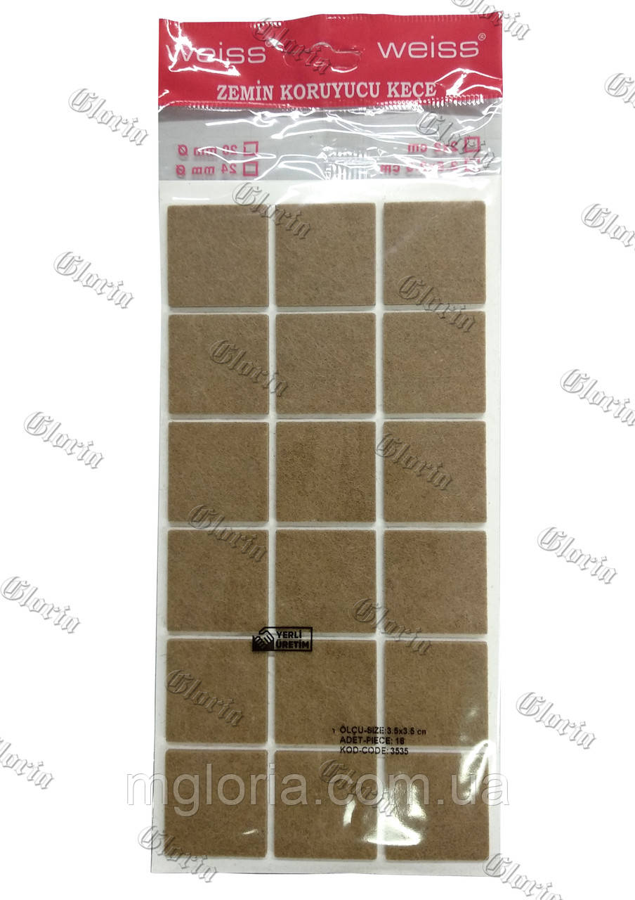 Подпятник войлочный 35 х 35 мм, цена 29.30 ₴: купить на Prom.ua | Украина