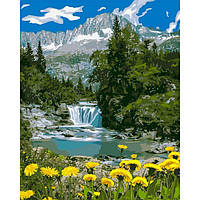 Картина по номерам "Горный водопад" , 50 x 40 см