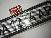 Рамка знака номерного стальная черная покрытая пластиком с сеткой Vitol