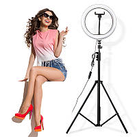 Кільцева лампа світлодіодна LK-33 для блогера, косметолога, візажиста (30 см) + штатив 2,1 метра