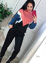 Костюм жіночі штани та кофта зі вставками трикотаж, фото 3