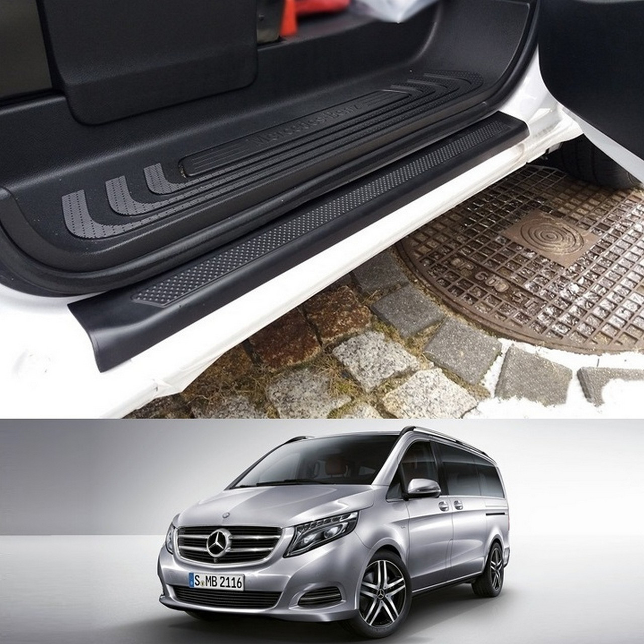 Захисні накладки на пороги для Mercedes-Benz V-Class W447 2014+