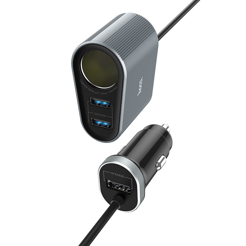Адаптер автомобільний Hoco with LED Z35A 3USB, 2.4 A