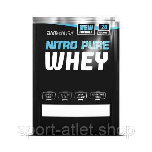 Протеїн BioTech Nitro Pure Whey, 28 грамів Полуниця-ваніль