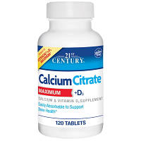 Витамины и минералы 21st Century Calcium Citrate +D3 Maximum, 120 таблеток