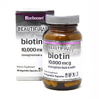 Витамины и минералы Bluebonnet Biotin 10000 mcg, 90 вегакапсул - Beautiful Ally