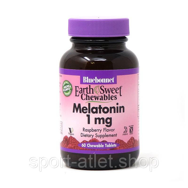 Натуральна добавка Bluebonnet Nutrition Earth Sweet Chewables Melatonin 1 mg, 60 жувальних таблеток