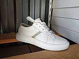 Стильні жіночі білі шкіряні кросівки 36-40 р-р, фото 4