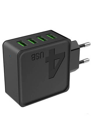 Адаптер мережевий Awei C-842 4USB 4A, чорний, фото 3