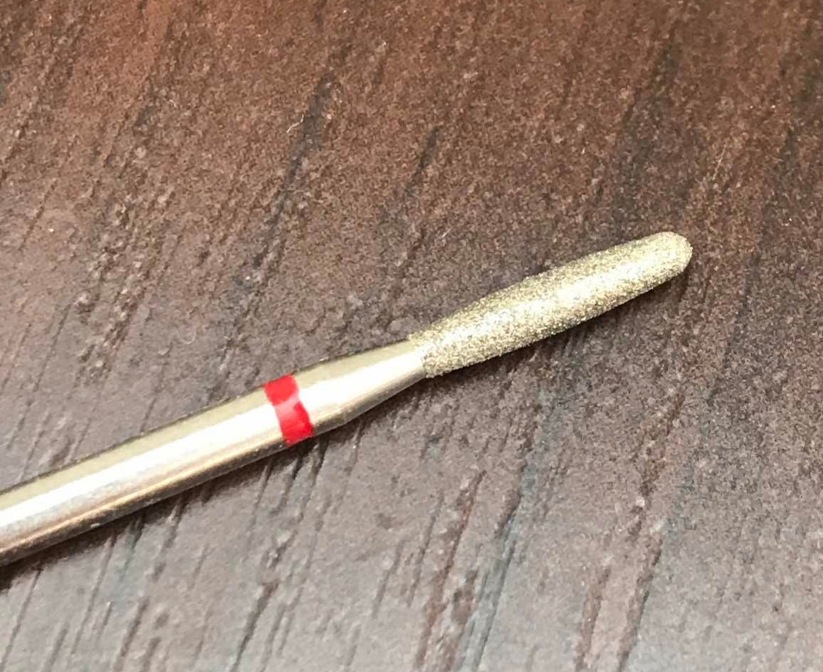 Насадка алмазу полум'я заокруглене (червона насічка)