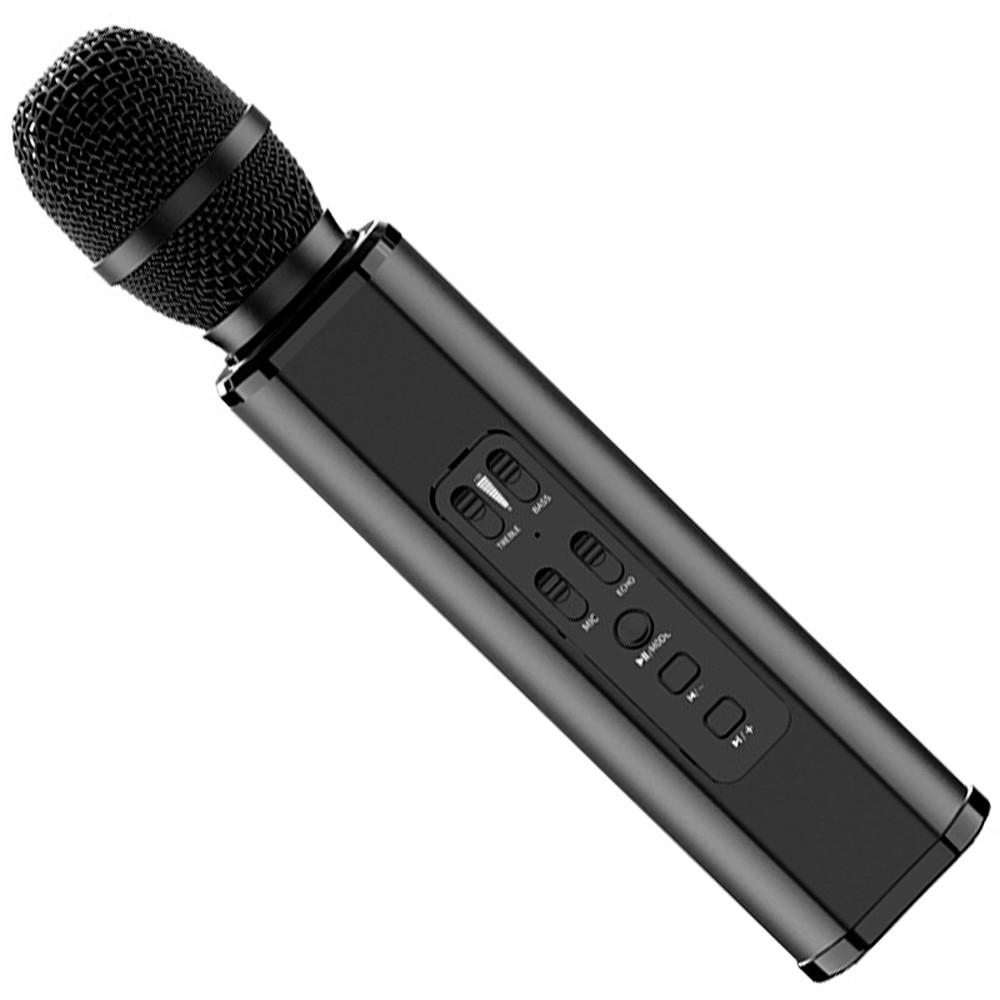 Караоке мікрофон Losso K6 Premium чорний із стерео звуком, фото 1