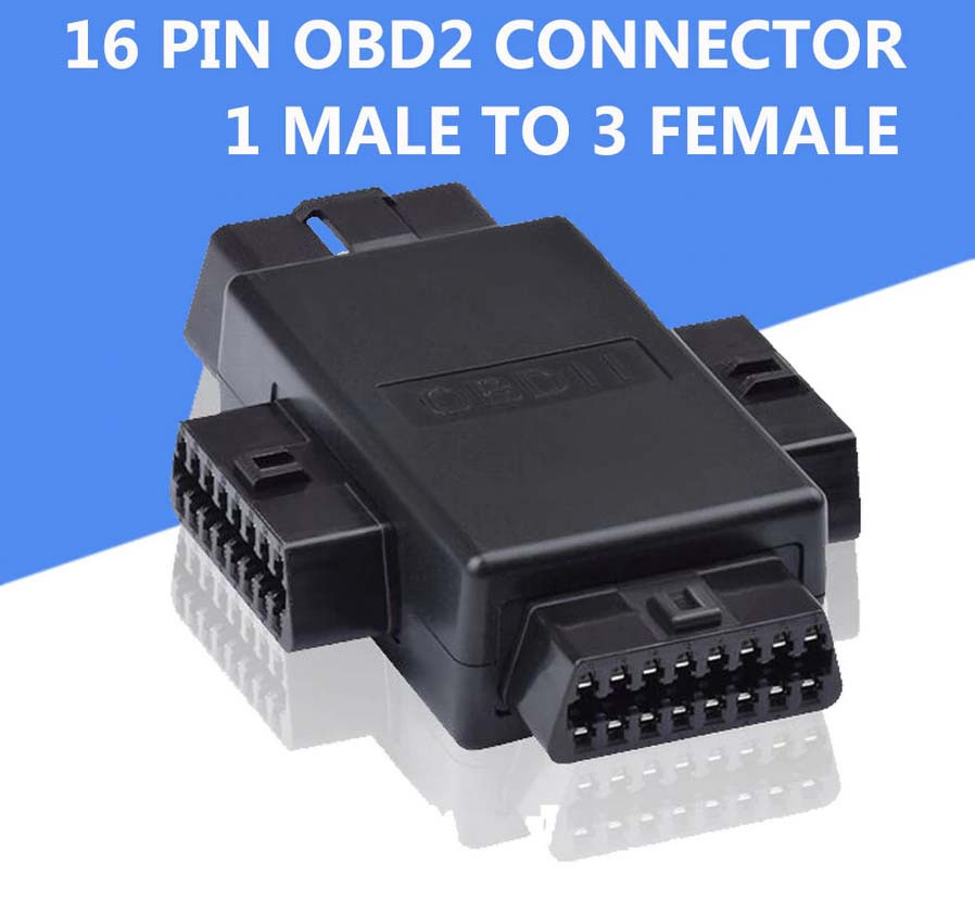Розгалужувач OBD2 х 3OBD2, сплітер OBD2 на 3 роз'єми 16 Pin, трійник, подовжувач для сканера автомобіля уніве