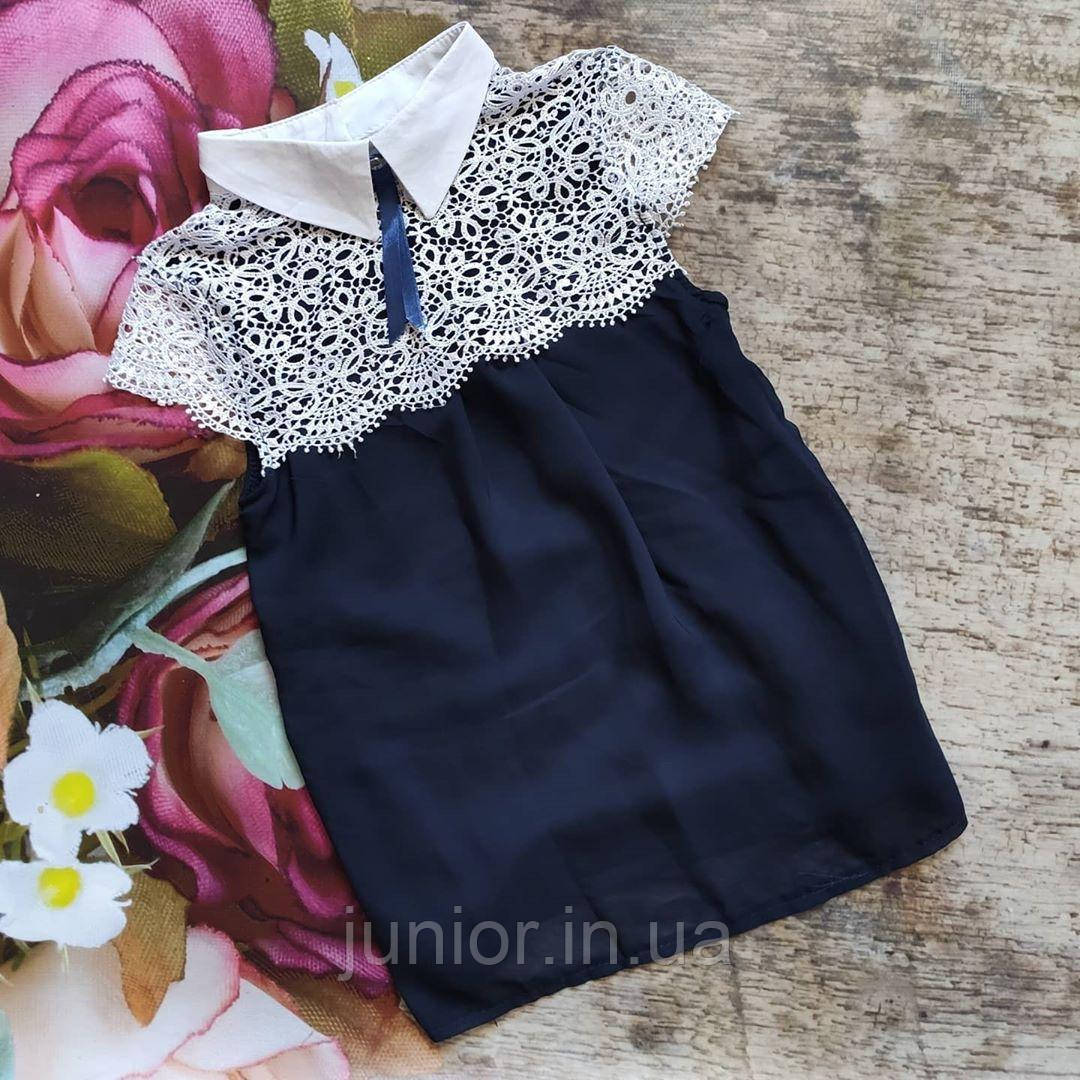 Ошатна шифонова блуза з коротким рукавом (140-152р), фото 1