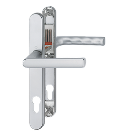 Нажимний гарнітур HOPPE HAMBURG Гамбург для дверей товщиною 72-82 мм E-92 мм колір срібло F1
