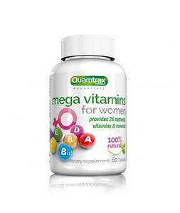 Вітаміни для жінок Quamtrax Nutrition Mega Vitamins for Women 60 таб.