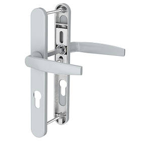 Нажимний гарнітур дверний MEDOS VICTORY Вікторі планка 25 мм м / р 92 мм L112 мм колір різнос:коричнев/білий